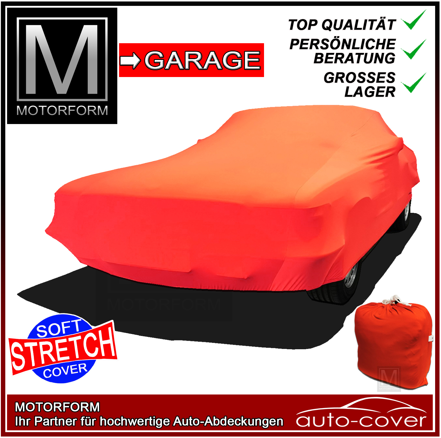 Red Stretchy Series Cover fuer New Mini, Cooper, S R53 John Cooper