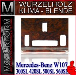 Wurzelholz-Blende Klima-Kulisse Mercedes SL R107