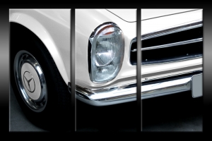 Mercedes W113 Pagode 3-teilig auf Leinwand mit Keilrahmen