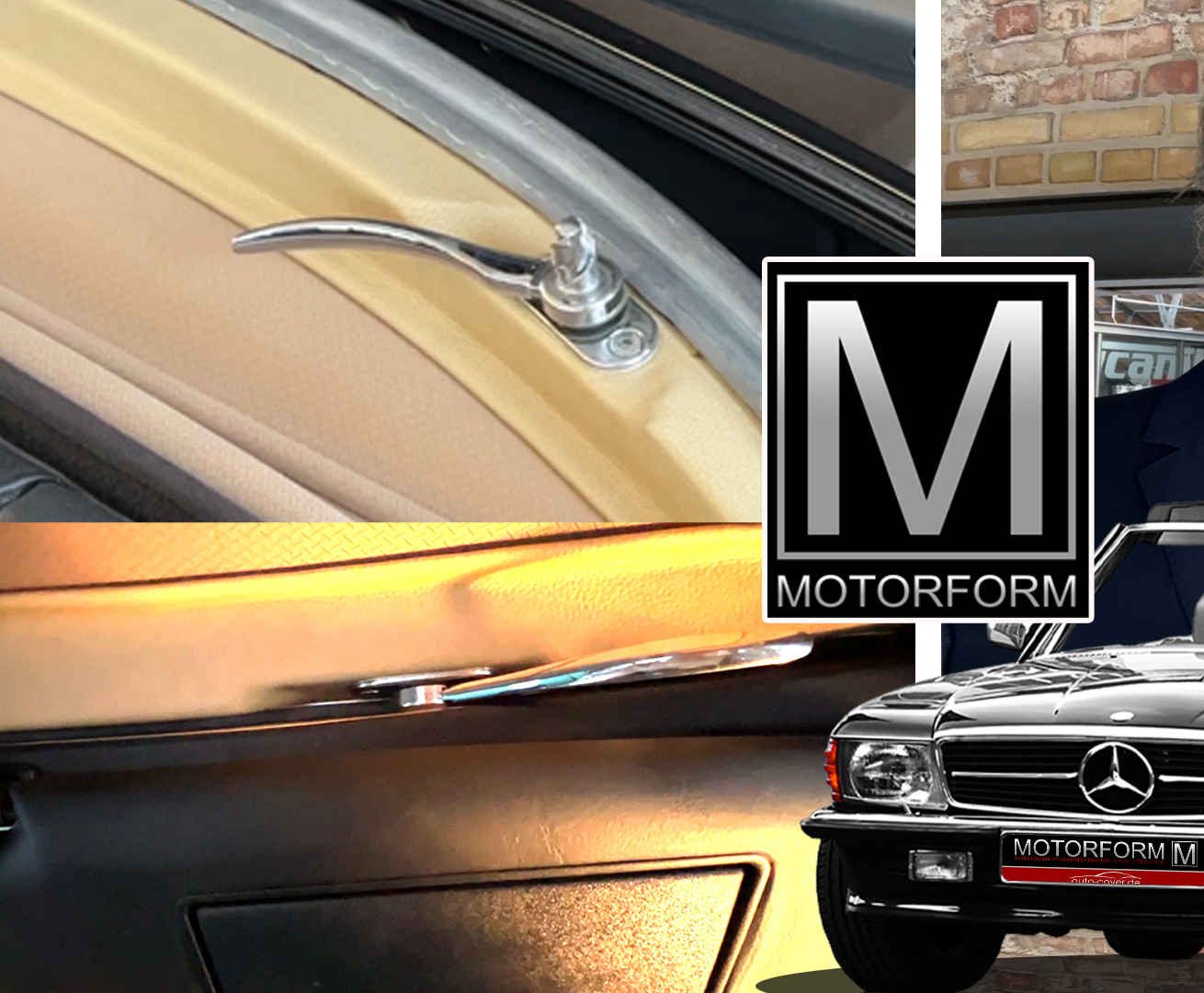 1 Paar stationäre Verdeckhebel für Mercedes SL 107 - Motorform-Shop